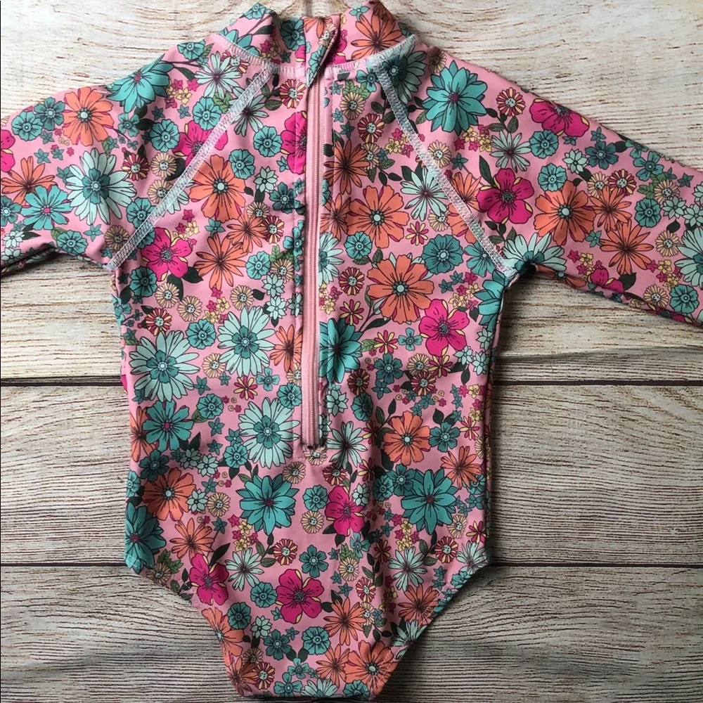 Floral‎ Long Sleeve Swimsuit